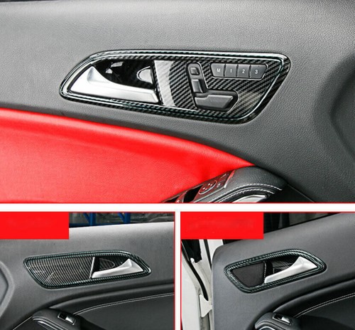 Inner Door Handle Cover Trim 4PC Fit For Benz GLA CLA 2013-2019 ABS Carbon Fiber - Bild 6 von 16