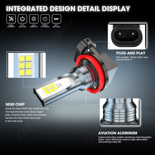 For Hyundai Tucson 2020 6x 6000K Combo LED Headlight Fog Light Bulbs 9005 H7 H11 - Picture 11 of 12