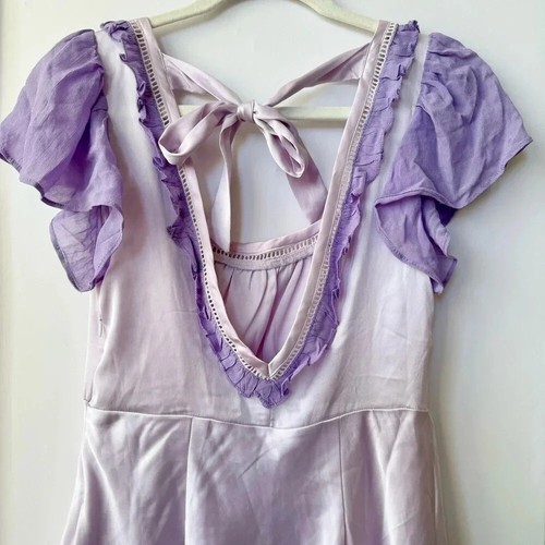 NWT Free People x Revolve Violet Visions Slip Mini Dress Lace Satin Purple 0 - Picture 5 of 16