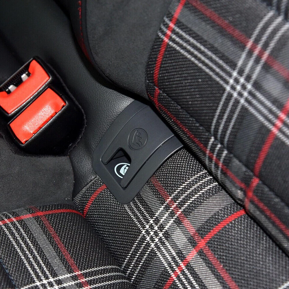 Tela de tapicería interior a cuadros negra tela de asiento de auto para MK7 VW Golf GTI # rojo Foto 3 de 4