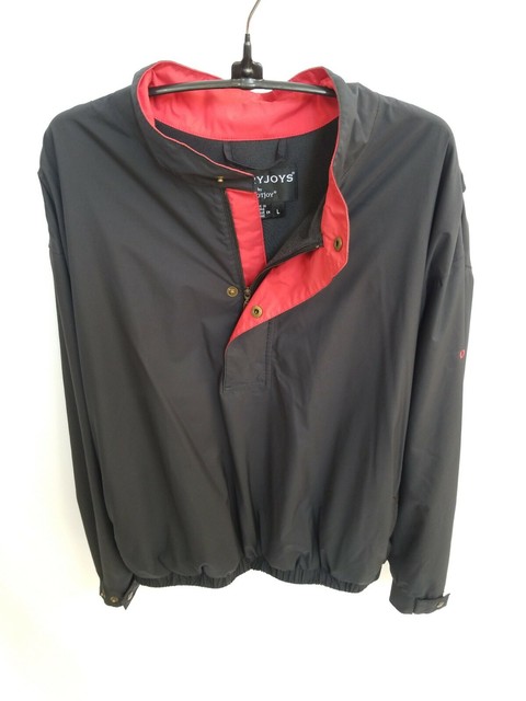FootJoy Dryjoys FJ Mens Large Quarter Zip Up Windbreaker Style Jacket Black | eBay