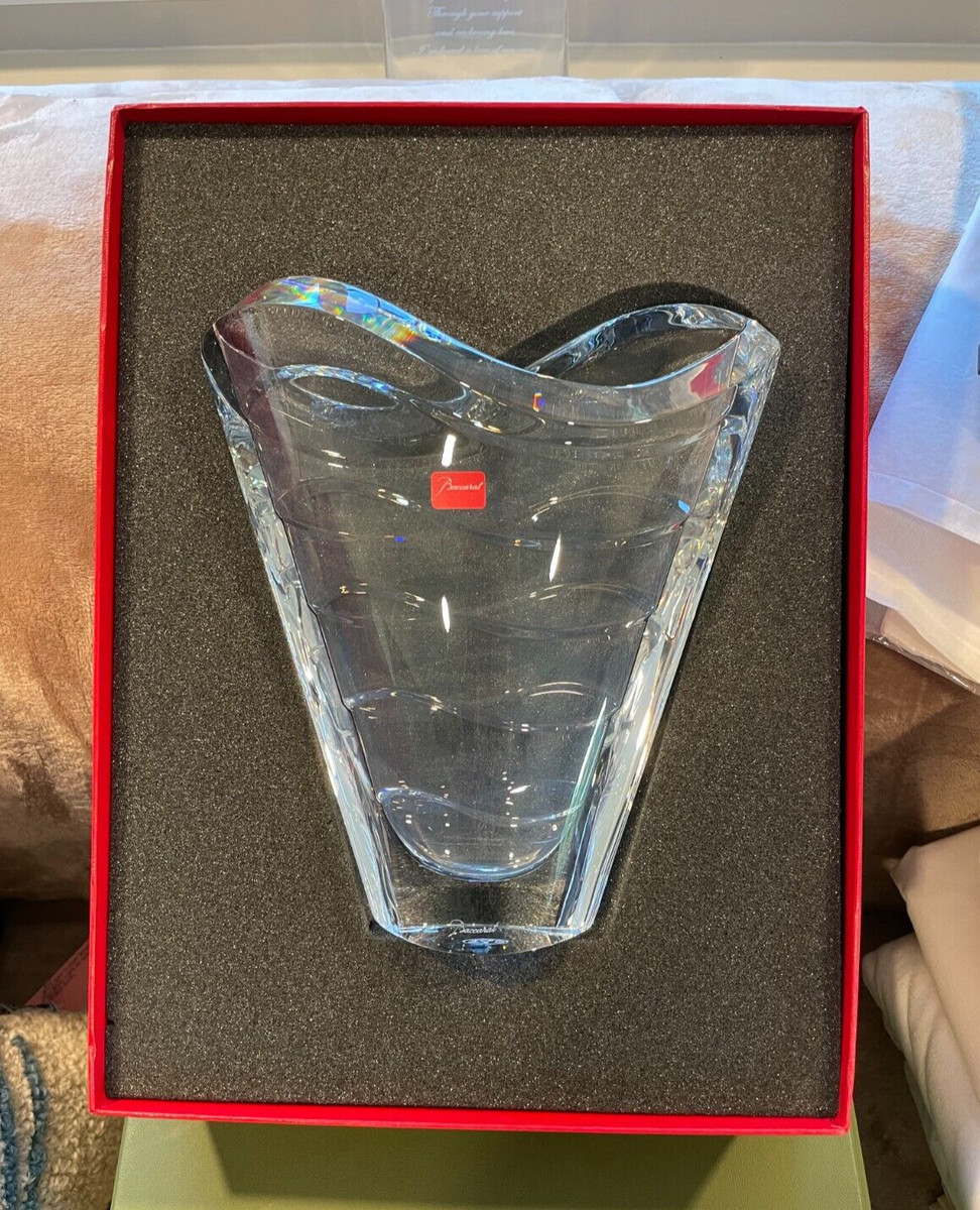 新品同様/1円】 Baccarat バカラ クリスタル WAVE VASE ウェーブ