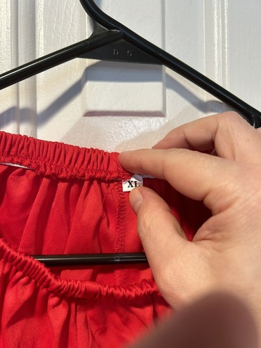 Red Sweatpants Gold Foil Stripe kids girl’s Size XL - Picture 2 of 9