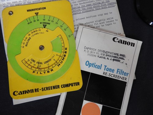 GENUINE 1961 CANON 50-75mm OPTICAL TONE LENS FILTER KIT RE-SCREENER 4 HALF-TONE - Picture 6 of 8