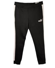Puma Iconic T7 Essentials Size Large Logo Track Pants Bottoms Joggers Black