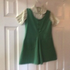 Vintage Girl Scouts of America Uniform Youth Size 7 Green 2 Piece