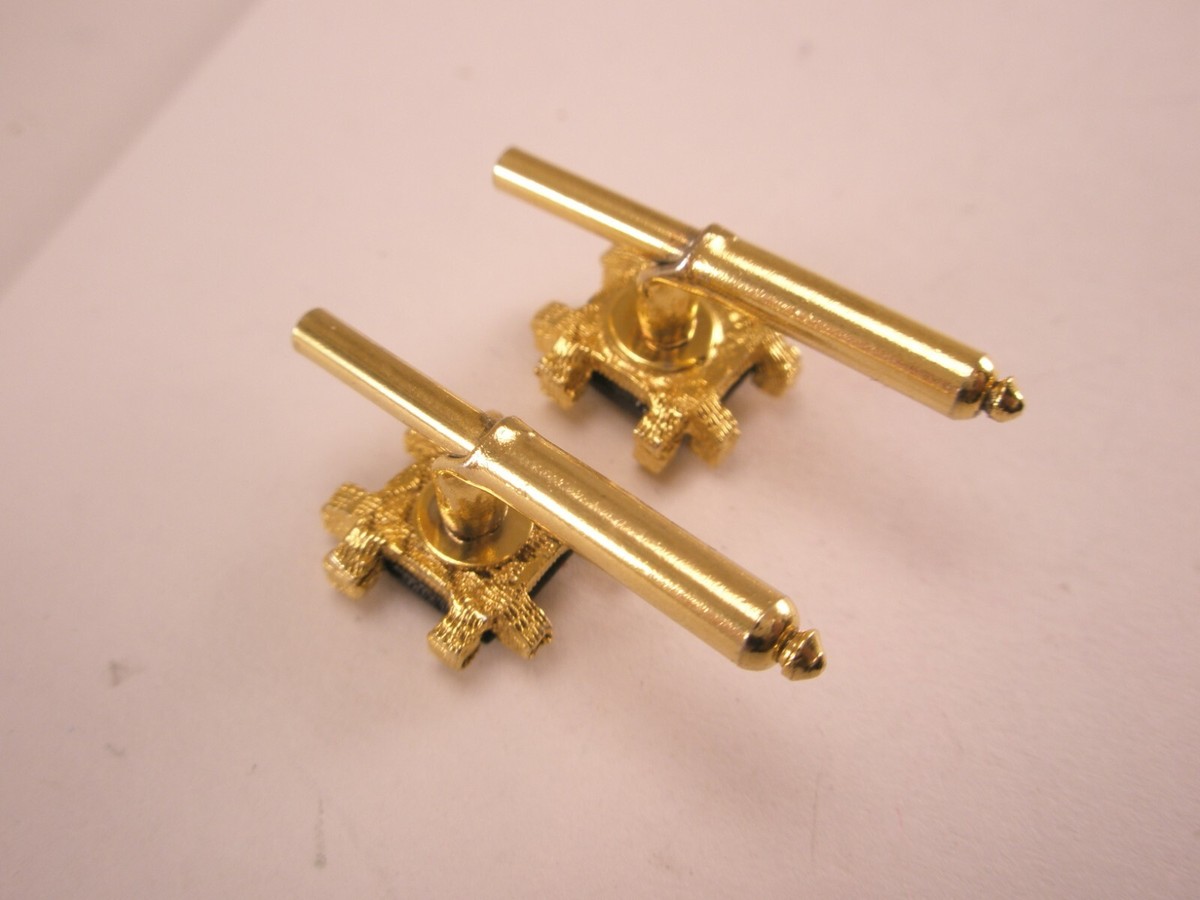 SINGLES (2) 7/16" Black Square Gold Tone Vintage Formal Groom Tuxedo Studs b204 View 5