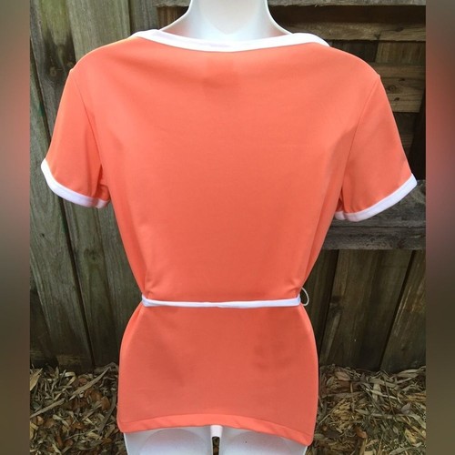 Perry Classics Retro Top Blouse Vintage 1970’s Ladies Tie Side Slits NWT NOS M - Picture 4 of 5