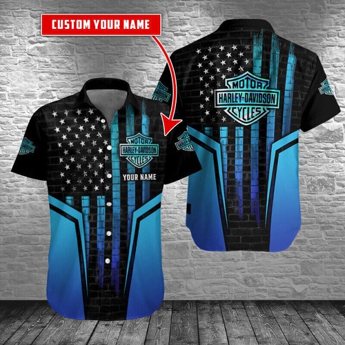 Personalized Harley-Davidson 3D Printed Hawaiian Shirt – Men's Floral Button-Up, Pink, Sizes XS-5XL