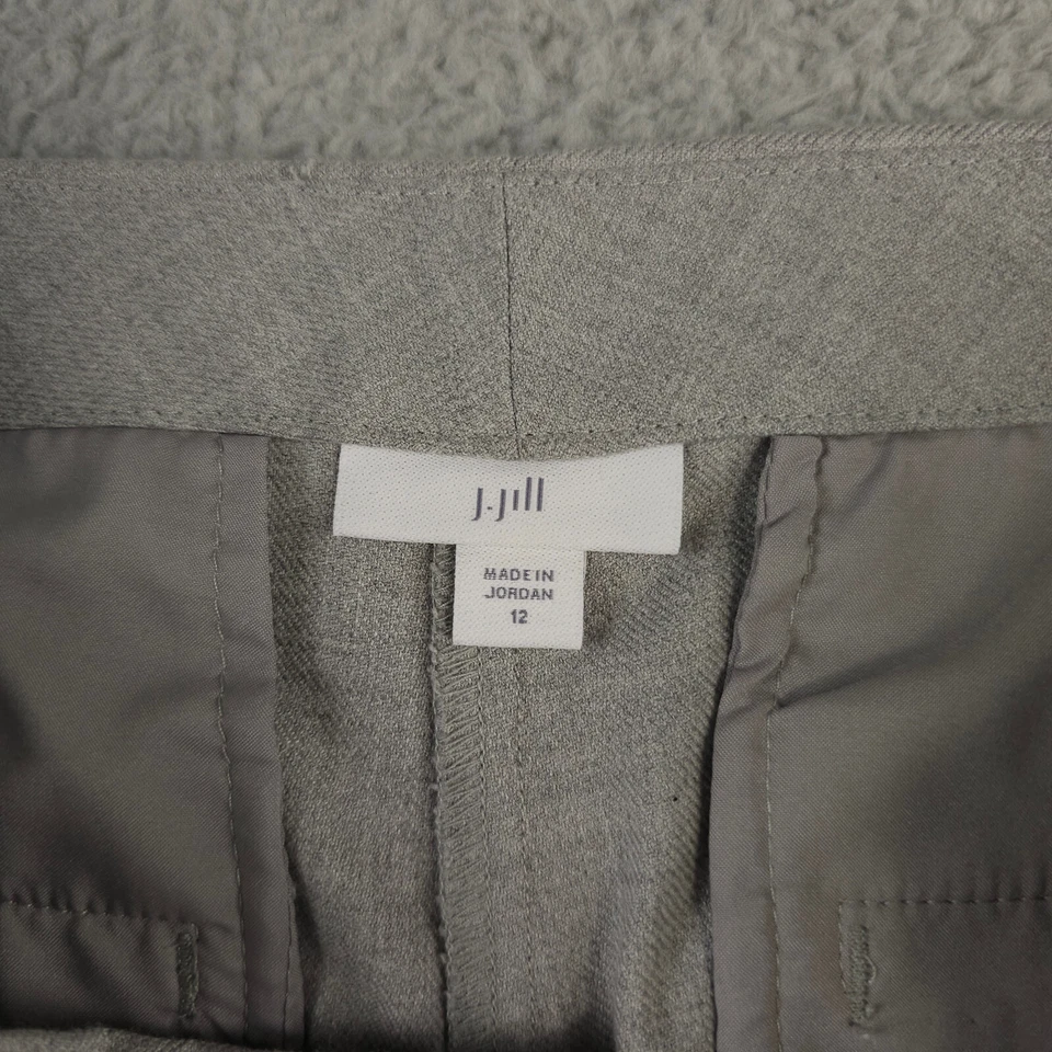 Pantalones para mujer Jill 12 grises esmoquin a rayas laterales frente plano elástico vestido carrera Foto 3 de 4