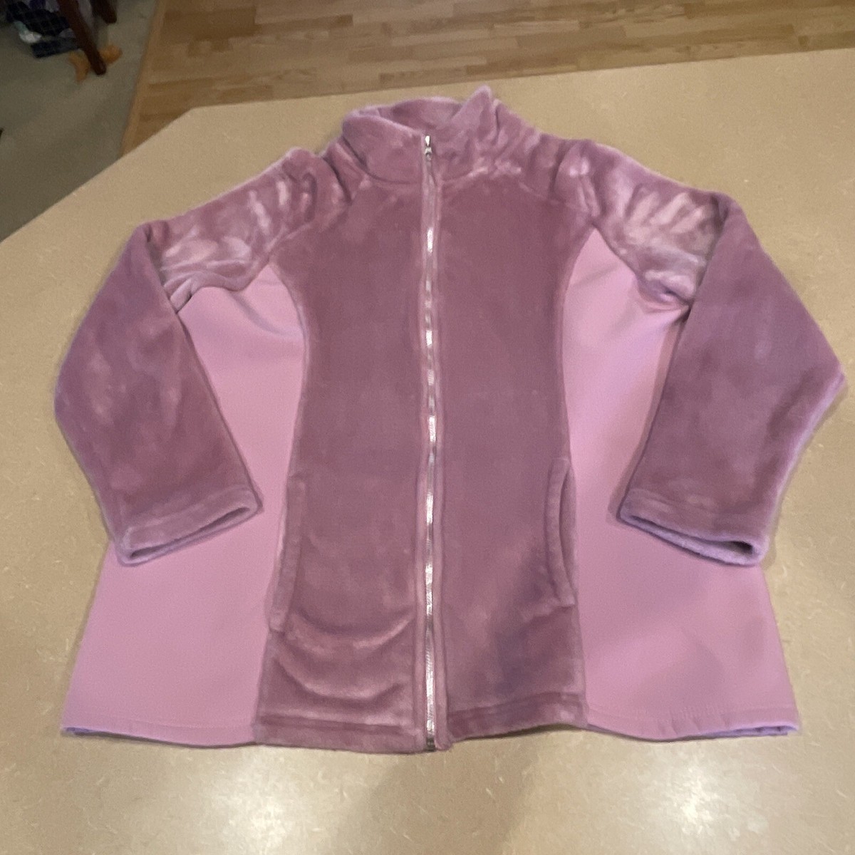 DAISY FUENTES PLUSH Sherpa JACKET Coat Sweater Plus Size 1X XL Fall  Winter EUC