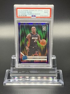 2019 Donruss Optic Purple Shock Kendrick Nunn ROOKIE RC, NO NAME #193 PSA 9 MINT