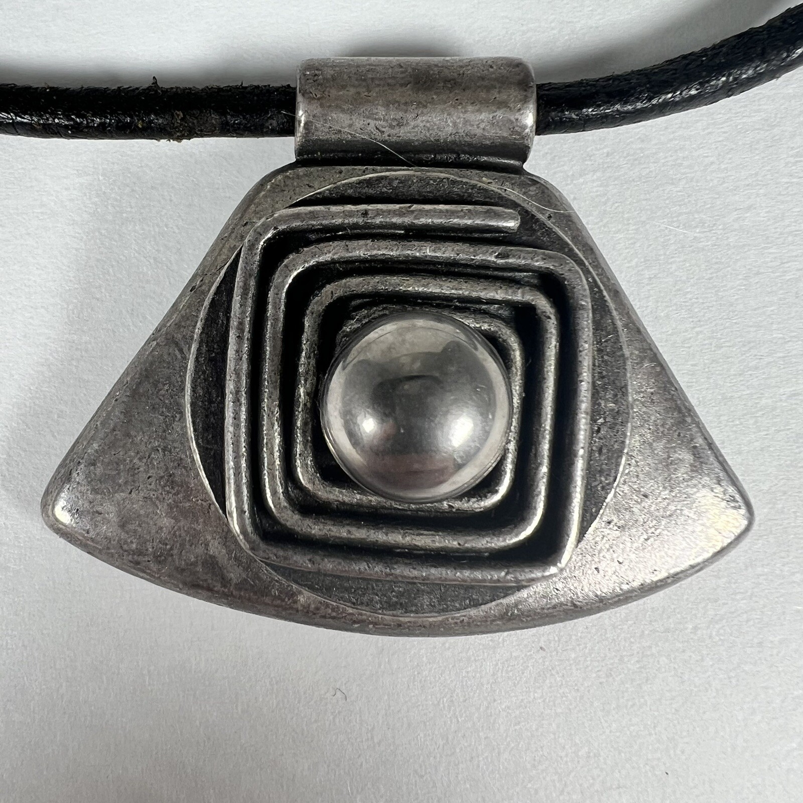 Sterling Silver Modernist Necklace and Matching E… - image 3