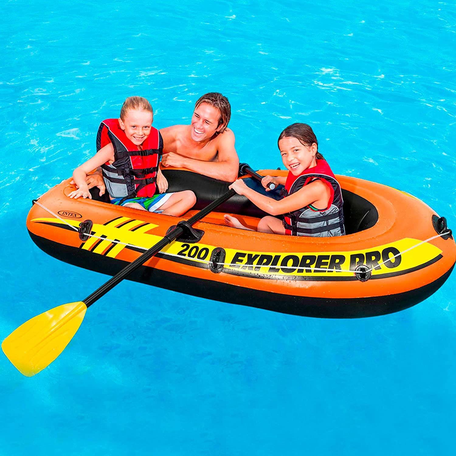 Intex Explorer Pro Inflatable Boat Including Pump and paddles, for 3