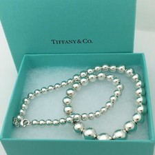 16.5" Tiffany  Co HardWear Graduated Bead Ball Necklace with Box or Pouch