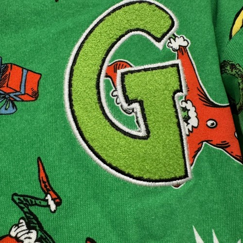NEW Grinch Sweatshirt Kids 6 Christmas Shirt Long Sleeve Santa Hat Merry - Picture 3 of 6