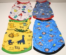 Dog T-Shirts Tank Tops Clothes Lightweight Stretchy Summer 4pk 12" Back Length
