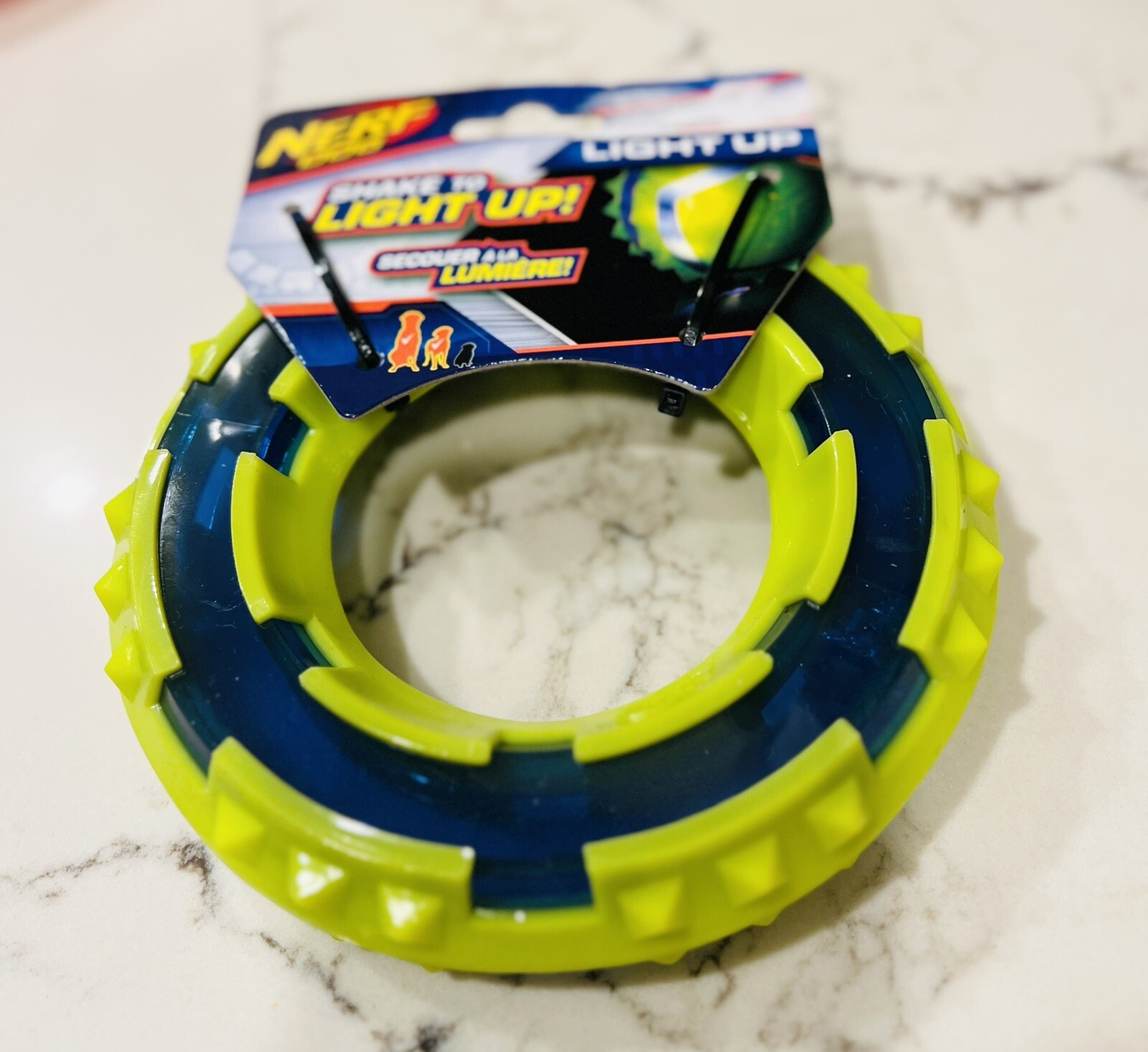 NERF DOG SHAKE TO LIGHT UP INTERACTIVE DURABLE  DOG TOY