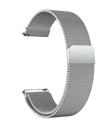 Milanaise Uhrband 22 mm Magnetverschluss Edelstahl silber Quick Release