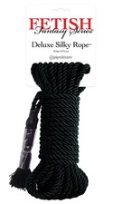Pipedream Fetish Fantasy Deluxe Silky Rope Black 32ft - Fetish BDSM Bondage Play