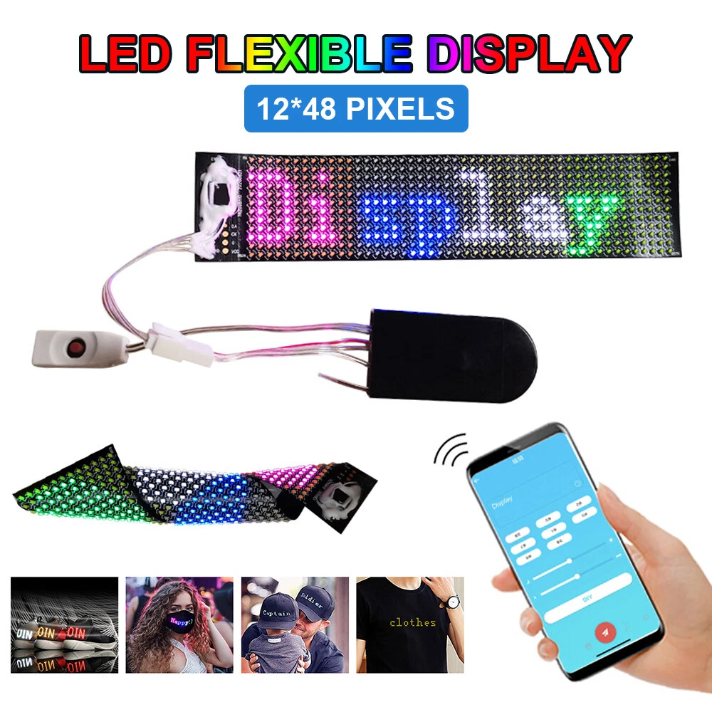 RGB Bluetooth APP control LED Screen Removable T-Shirts LED