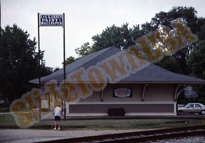 Vintage 1989 Train Slide Railroad Station Depot Benjamin Moore Paints Y1N151