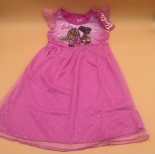 Barbie Toddler Girl Pink Short Sleeve Nightgown Gown Pajamas 5T PJs New