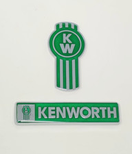 Kenworth KW emblema camión metal semi cromo conjunto verde