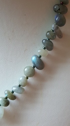 Natural Labradorite And Miyuki Beads Necklace - Picture 2 of 7
