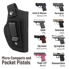 Tactical Tuckable IWB Gun Holster Concealed Carry for Micro Subcompact Pistol US
