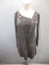 Carole Little Size 4P Womens Animal Print Asymmetric Neck Long Sleeve Dress 571