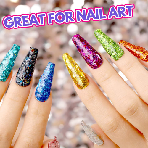 Glitter, Holographic Chunky Glitter, Set of 32 Colors, Craft Glitter for Resin, - 第 6/8 張圖片