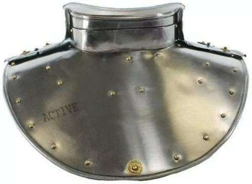 Medieval Armor Gorget Neck Guard Armor Brass 18 Gauge Steel - Picture 4 of 4