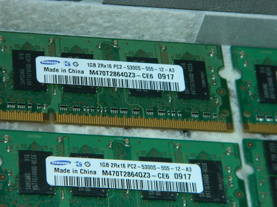 4X SAMSUNG 1GB 2RX16 PC2-5300S-555-12-A3 M470T2864QZ3-CE6 MEMORY RAM - Image 2 of 2