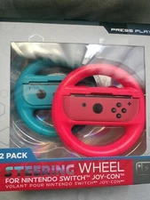 2 Pack PressPlay Racing Steering Wheel- Nintendo Switch Joy-Con Controller Grips