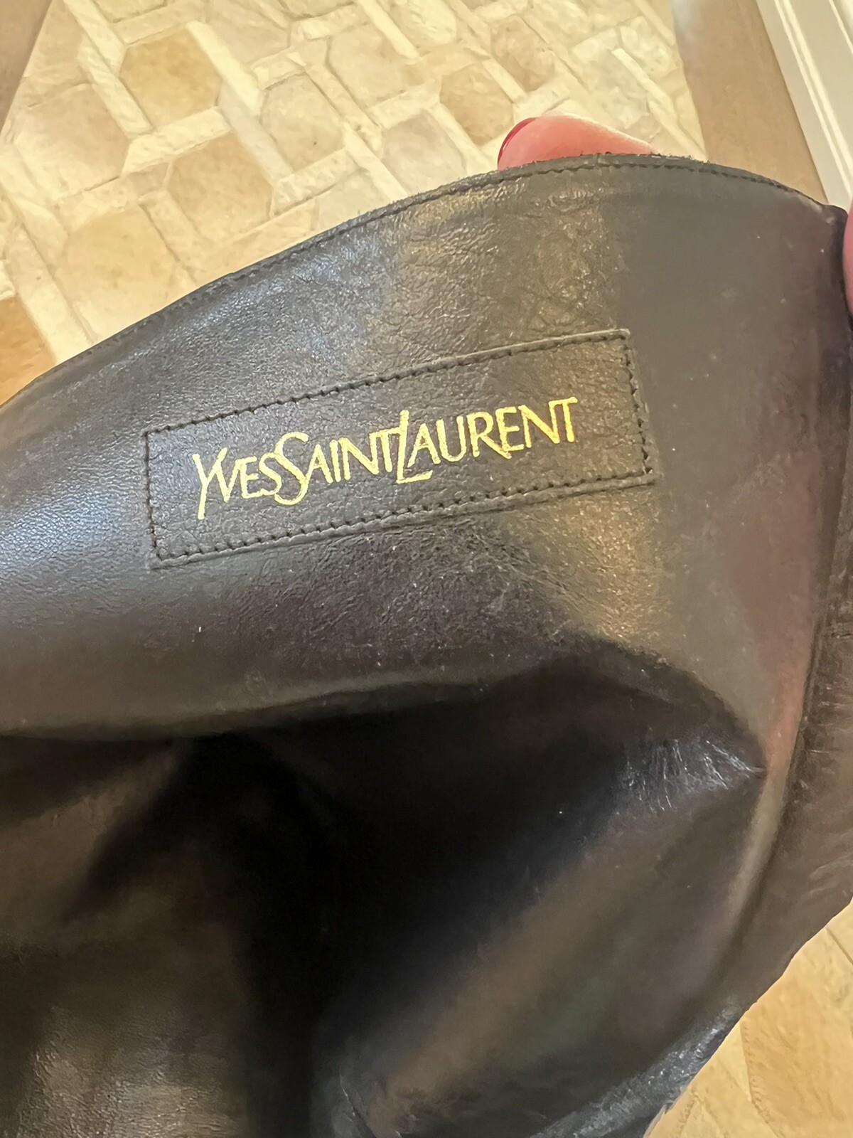 Stivali Yves Saint Laurent donna 8 neri scamosciati tacco alto al ginocchio classici