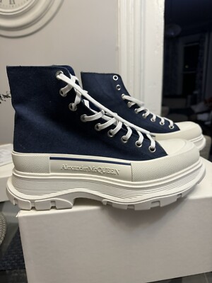 Alexander McQueen Men's Tread Slick High Top Sneaker Sz 43