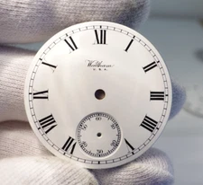 WALTHAM ANTIQUE POCKET WATCH DIAL - NO CRACKS- 42.05mm VERY GOOD CONDITION STARS