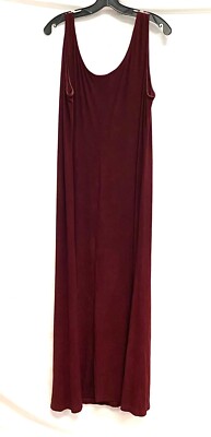 ALEX EVENINGS Burgundy Wine Jersey Stretch Acetate Maxi Gown Dress 16W = 1X