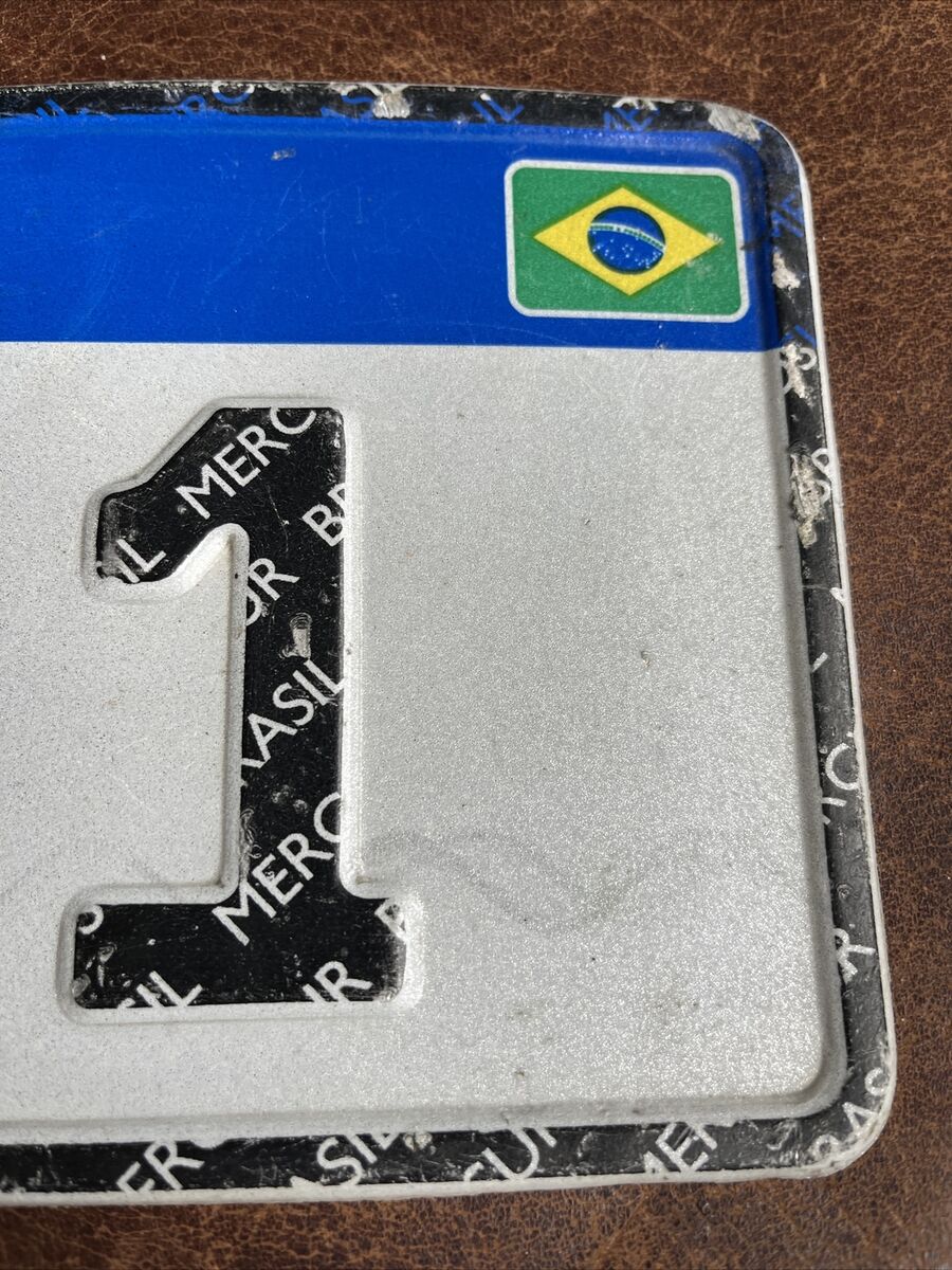 Brazil 🇧🇷 Brazilian ￼BRASIL License Plate. MERCOSUL Tag. Excellent  Condition