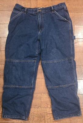 SafTBak Flannel Lined Carpenter Jeans Mens 40x30 Hunting Double Knee