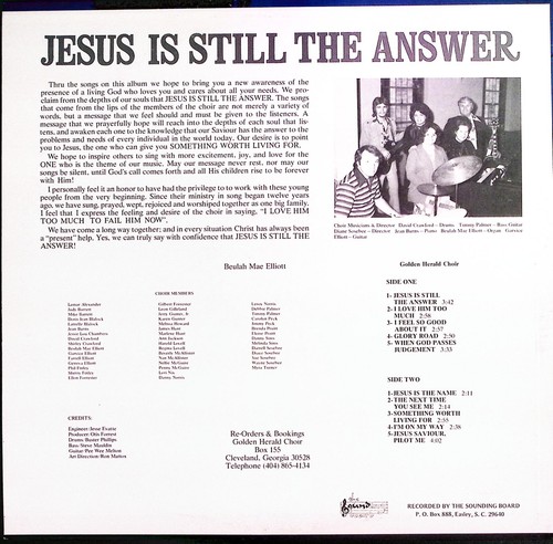 GOLDEN HEARLD CHOIR JESUS IS STILL THE ANSWER CLEVELAND GA EXC VINYL LP 215-3 - Picture 2 of 4