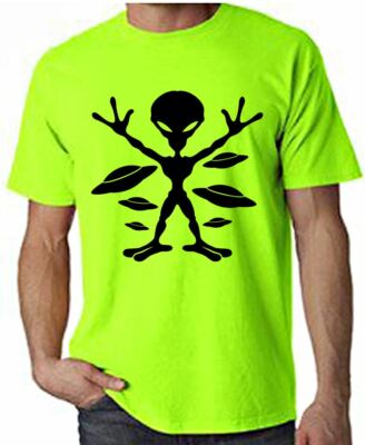 Alien Men's Neon T-shirt - UFO Area 51 