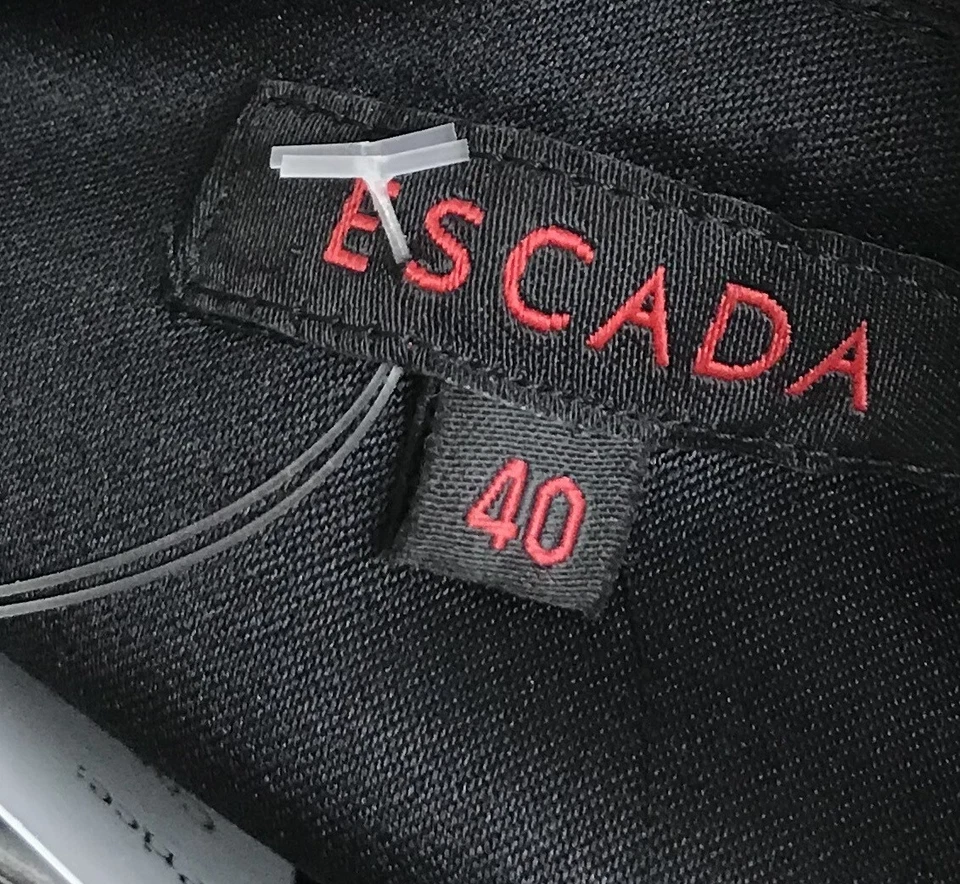 Escada Mujer Seda Pierna Ancha Vestido Pantalones en Negro Talla 40 Foto 3 de 4