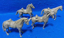 Classic Toy Soldiers Cavalry Horse Set x 4 54MM - Tan, 4 in 4 Poses