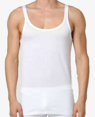 Men's Narrow Shoulder Cotton Rowing Tank Top Sea Island Cotton Liabel 03050283