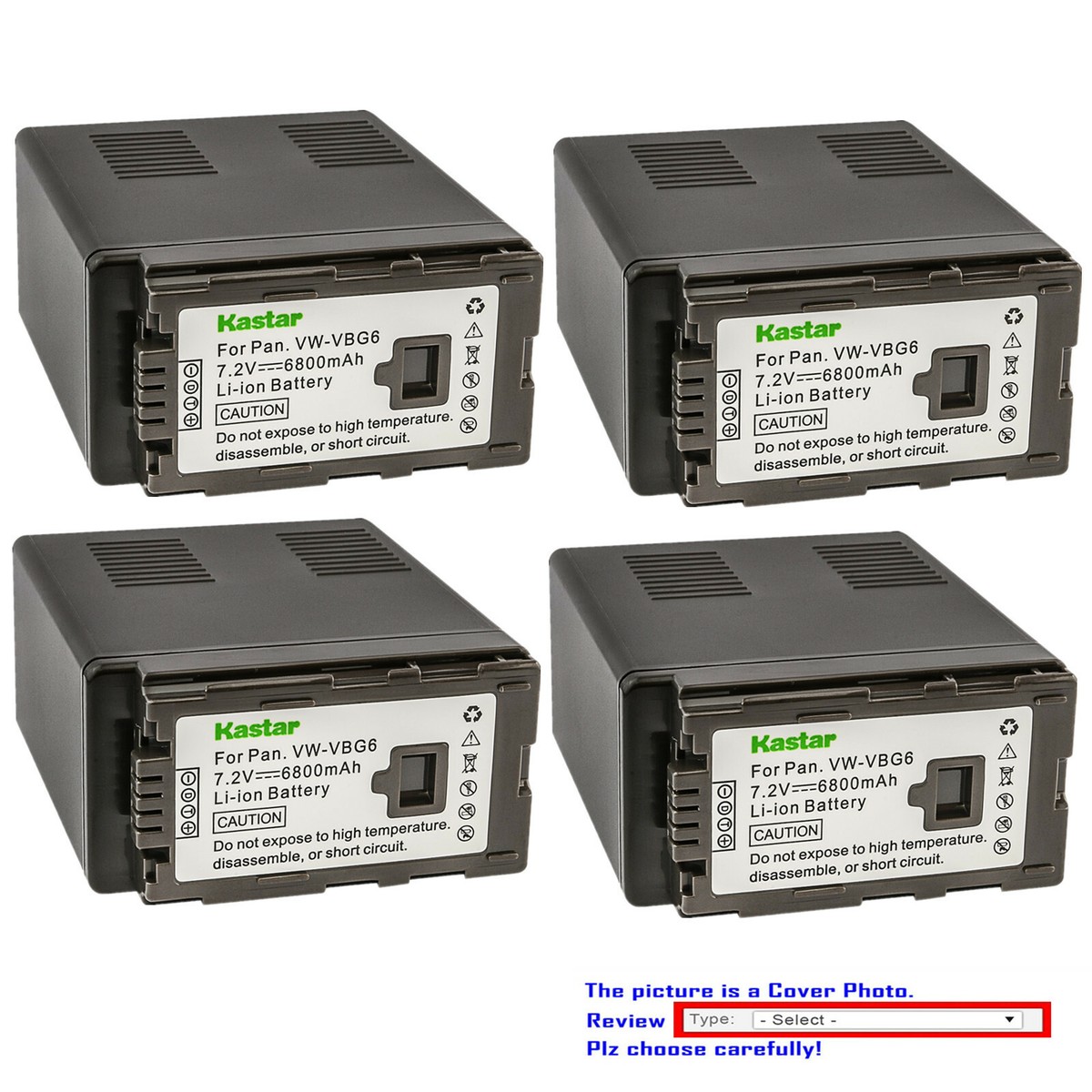 Batteria DSTE VW-VBG6 5900mAh Con Caricabatterie Micro USB, Compatibile Con Panasonic NV-GS90, PV-GS500, SDR-H90 E Altre Videocamere - 3