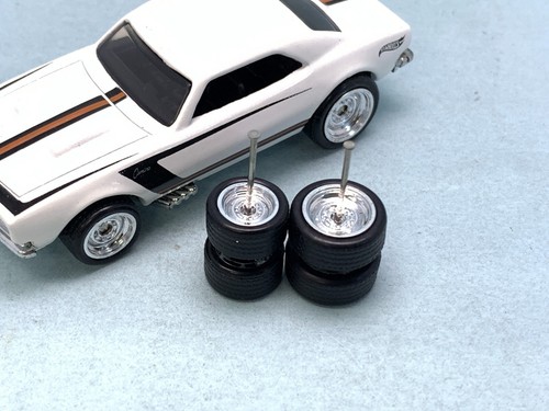R226 Hotwheels 1/64 Real rider# Steelie Chrome 10/12mm Medium ,67 Camaro wheels - Picture 4 of 5