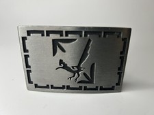 Vintage Roadrunner southwestern symbol native tribal belt buckle Silver Tone