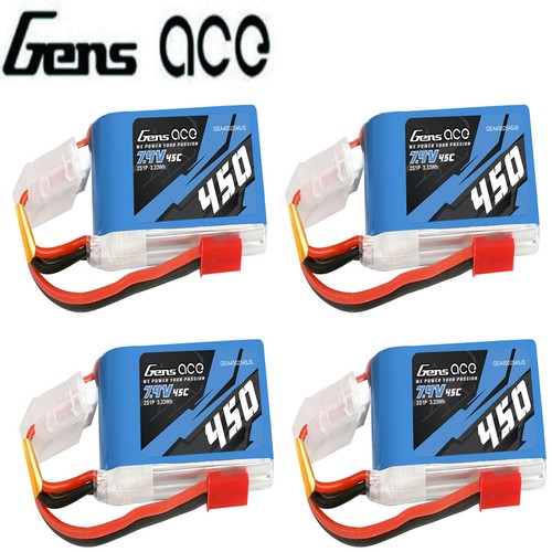 4X Gens Ace 450mAh 45C 7.4V 2S Lipo Battery JST-SYP Plug For RC 250 Helicopter - Bild 1 von 6